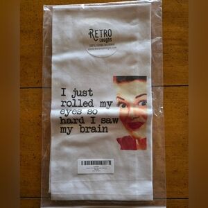 New Retro %100 Cotton "I Rolled My Eyes" Tea Towel
